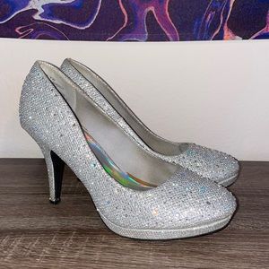 Bedazzled Silver Heels